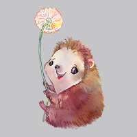 Cute Hedgehog Holding A Dandelion Flower T Shirt Baby Bodysuit | Artistshot