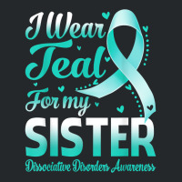 I Wear Teal For My Sister Dissociative Disorders Awareness T Shirt Crewneck Sweatshirt | Artistshot