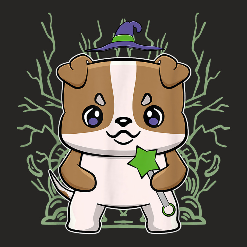 Bulldog Anime Pup Witch Magic Wand T Shirt Ladies Fitted T-Shirt by cm-arts | Artistshot