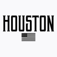 Houston Texas Us Flag Vintage Text Olive Green W Black Print T Shirt T-shirt | Artistshot