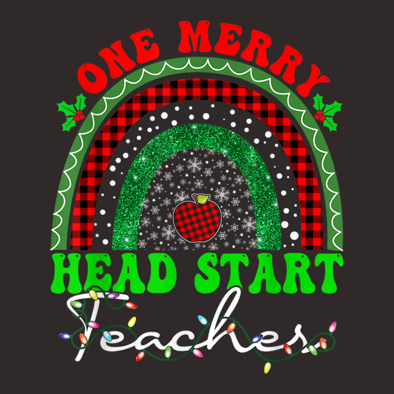 One Merry Head Start Teacher Rainbow Buffalo Plaid Christmas T Shirt Racerback Tank by cm-arts | Artistshot