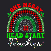 One Merry Head Start Teacher Rainbow Buffalo Plaid Christmas T Shirt Youth Tee | Artistshot