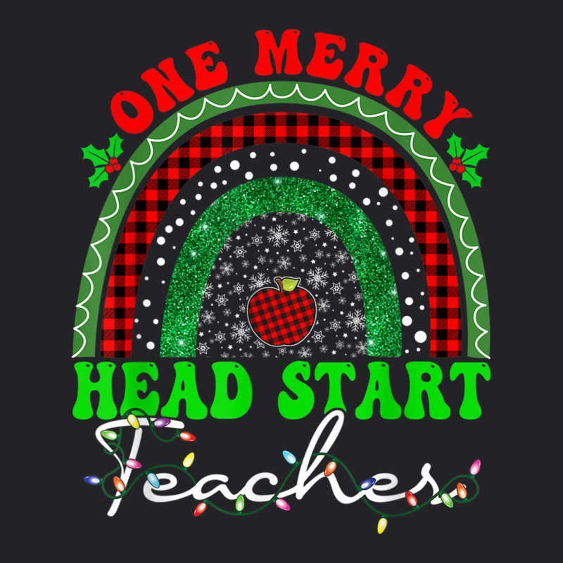 One Merry Head Start Teacher Rainbow Buffalo Plaid Christmas T Shirt Youth Tee by cm-arts | Artistshot