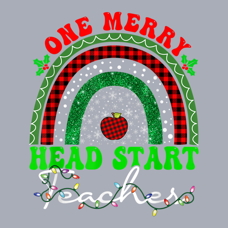 One Merry Head Start Teacher Rainbow Buffalo Plaid Christmas T Shirt Tank Dress by cm-arts | Artistshot