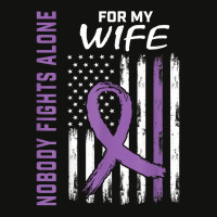 Nobody Fights Alone Wife Alzheimers Awareness American Flag T Shirt Scorecard Crop Tee | Artistshot