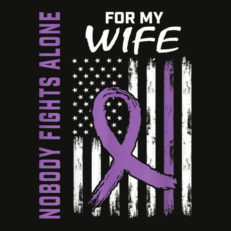 Nobody Fights Alone Wife Alzheimers Awareness American Flag T Shirt Scorecard Crop Tee by cm-arts | Artistshot