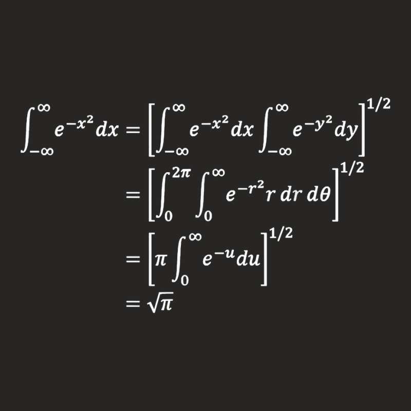 Gaussian Integral Calculation, Cool Math Proof T Shirt Ladies Fitted T-Shirt by cm-arts | Artistshot