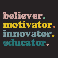 Teacher Believer Motivator Innovator Educator Retro T Shirt Vintage Cap | Artistshot