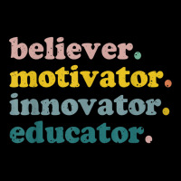 Teacher Believer Motivator Innovator Educator Retro T Shirt Kids Cap | Artistshot