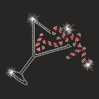 Christmas Candy Cane Martini Bling Rhinestone Christmas T Shirt Ladies Fitted T-shirt | Artistshot