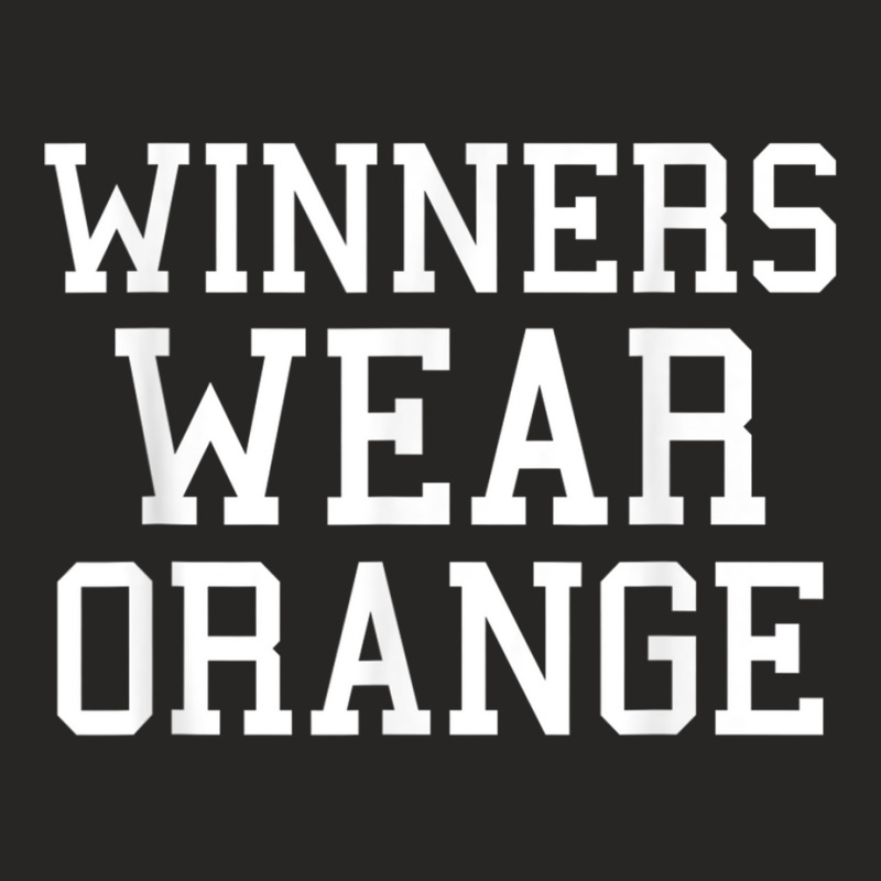 Winners Wear Orange Color War Camp Team Game Competition Ladies Fitted T-Shirt by StarActon | Artistshot