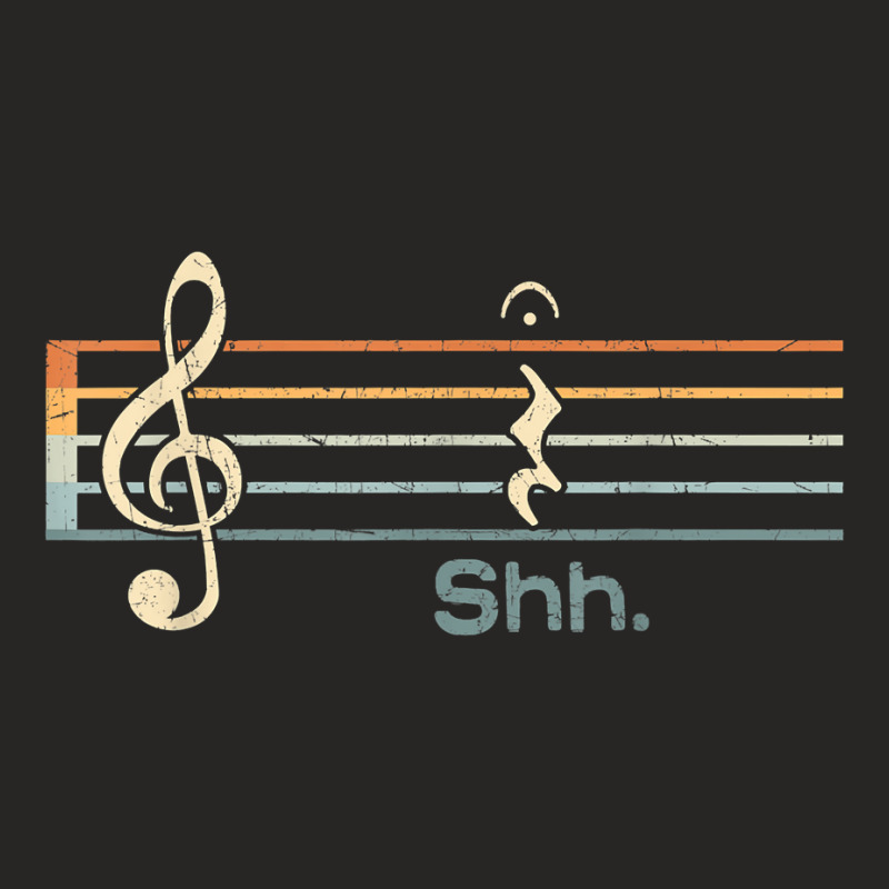 Funny Music Shh Quarter Rest And Fermata Notation Musician T Shirt Ladies Fitted T-Shirt by cm-arts | Artistshot