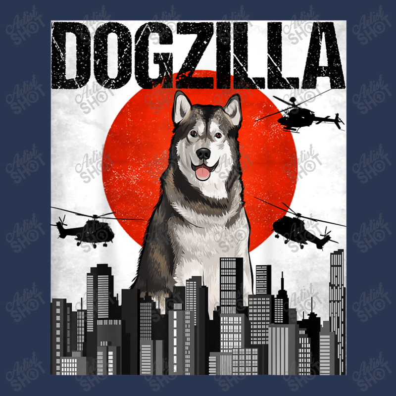 Funny Vintage Japanese Dogzilla Alaskan Malamute Men Denim Jacket | Artistshot