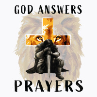 God Jesus Answers Prayers Warrior Men Christian Lion Graphic T-shirt | Artistshot