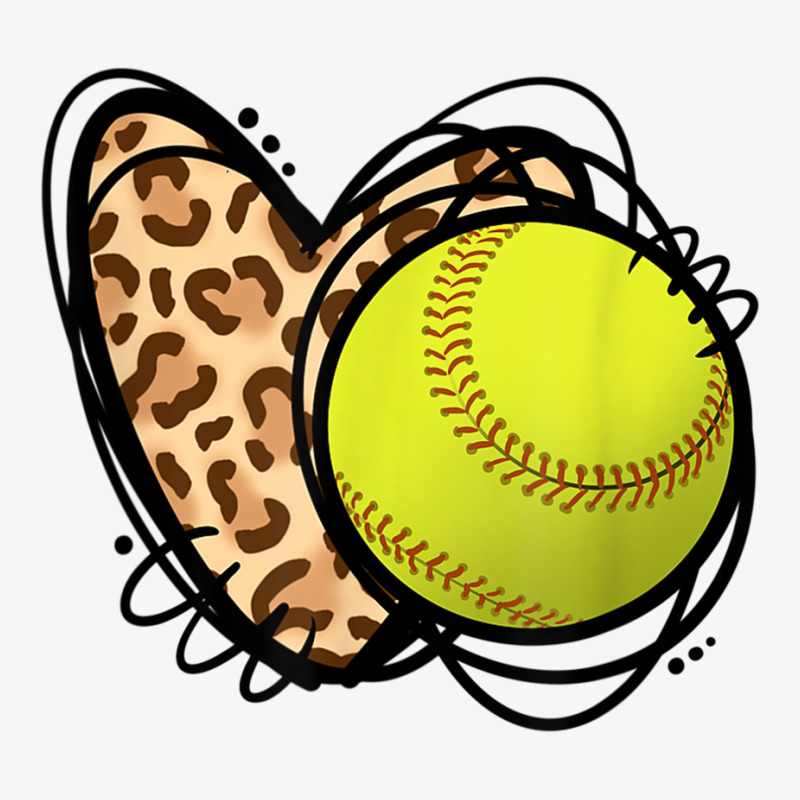 Leopard Print Heart Softball Lover Softball Season Love T Shirt Ladies Fitted T-Shirt by cm-arts | Artistshot