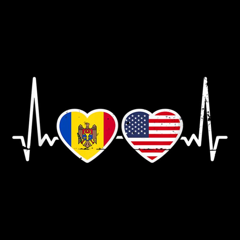 Moldova Usa Heartbeat Moldovan American Flag T Shirt Legging by cm-arts | Artistshot