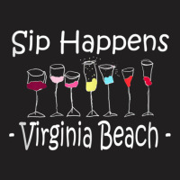 Sip Happens Virginia Beach Funny Vacation Drinking Wine Tank Top T-shirt | Artistshot