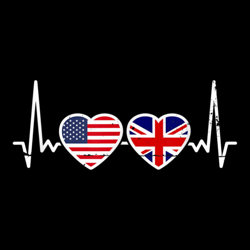 Great Britain Usa Heartbeat British American Flag T Shirt Long Sleeve Shirts | Artistshot