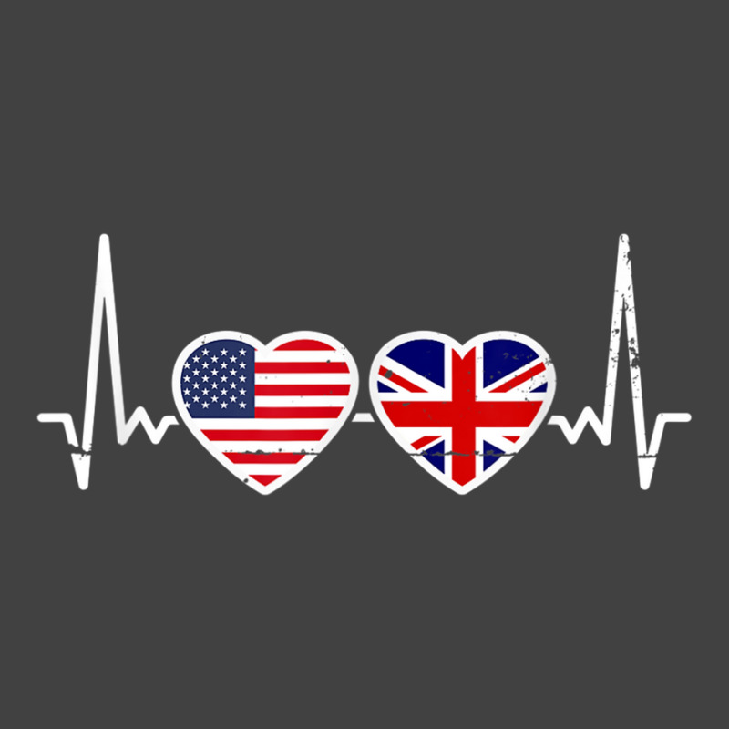 Great Britain Usa Heartbeat British American Flag T Shirt Vintage T-shirt | Artistshot