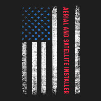 American Flag Aerial And Satellite Installer T Shirt Classic T-shirt | Artistshot