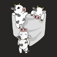 Cow Pocket  Funny Milk Cow In A Bag Tee Ladies Fitted T-shirt | Artistshot