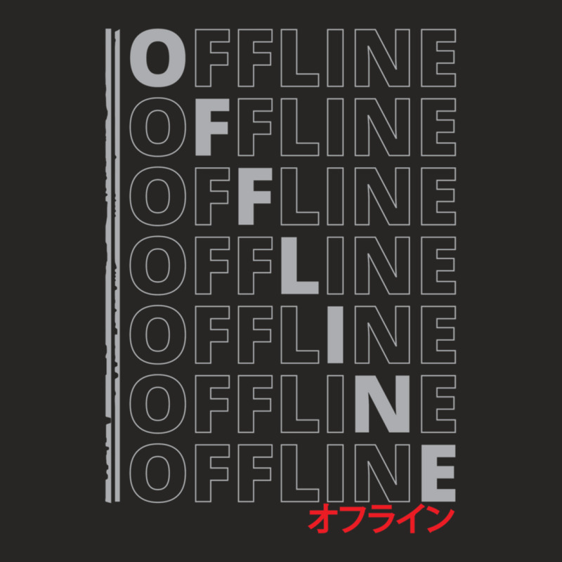 Offline Japanese Katakana Vaporwave Aesthetic Ladies Fitted T-Shirt by cm-arts | Artistshot