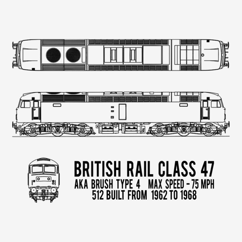 British Rail Class 47 Brush Type 4 Locomotive Blueprint T Shirt Adjustable Cap | Artistshot