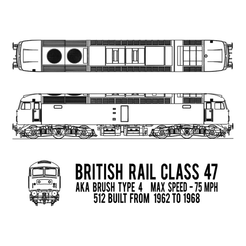 British Rail Class 47 Brush Type 4 Locomotive Blueprint T Shirt Men's T-shirt Pajama Set | Artistshot