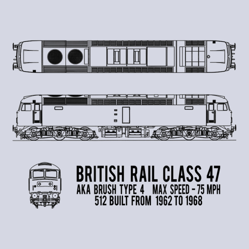 British Rail Class 47 Brush Type 4 Locomotive Blueprint T Shirt Fleece Short | Artistshot