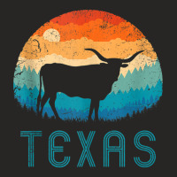 Texas Longhorn Cow Vintage Texan Cattle Herd Retro Lone Star Tank Top Ladies Fitted T-shirt | Artistshot