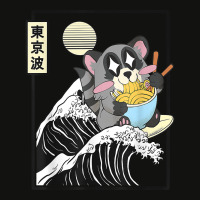 Raccoon Eating Ramen Japanese Waves Anime Minimal Kawaii T Shirt Scorecard Crop Tee | Artistshot