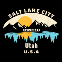 Salt Lake City Utah Souvenir Mountain Sunset River T Shirt Adjustable Cap | Artistshot