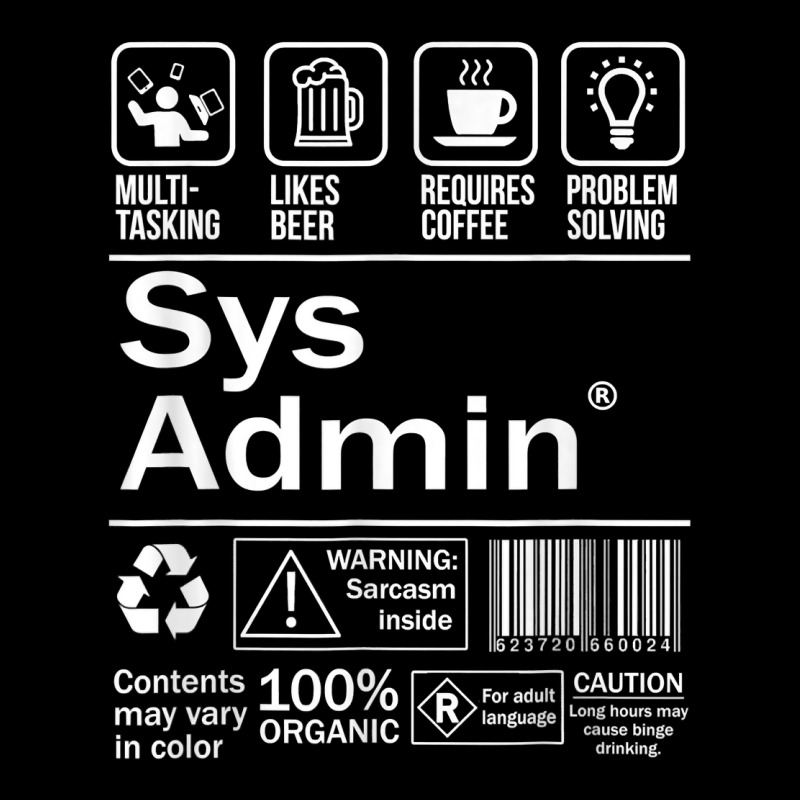 System Administrator Product Label T Shirt Unix Linux Coffee T Shirt Adjustable Cap | Artistshot