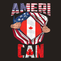 Useh Cdn Maple Leaf Half Canadian Half American Flag Us Eh Tank Top Tank Top | Artistshot