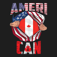 Useh Cdn Maple Leaf Half Canadian Half American Flag Us Eh Tank Top Classic T-shirt | Artistshot