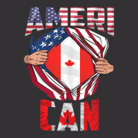 Useh Cdn Maple Leaf Half Canadian Half American Flag Us Eh Tank Top Vintage Hoodie | Artistshot