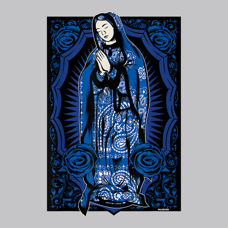 Virgin Mary Mexican Blanket Art Blue Bandana Print Chicano T Shirt Baby Bodysuit by cm-arts | Artistshot