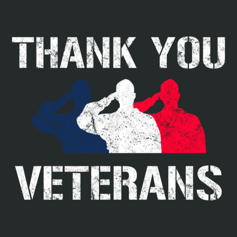 Thank You Veterans Day Salute Military Appreciation Soldiers Sweatshir Women's Triblend Scoop T-shirt by cm-arts | Artistshot