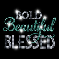 Bold Beautiful Blessed Rhinestones Design Christian Tee T Shirt Long Sleeve Baby Bodysuit | Artistshot