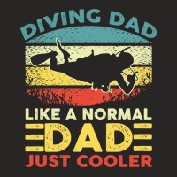 Diver Scuba Dad Like A Normal Dad Just Cooler Vintage Diving Dad Fathe Ladies Fitted T-shirt | Artistshot