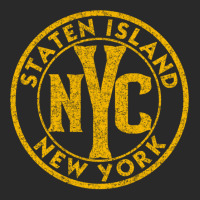 Staten Island New York Vintage Sign Distressed Amber Print Pullover Ho Printed Hat | Artistshot