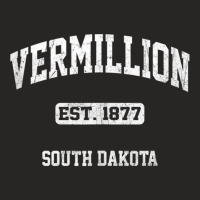 Vermillion South Dakota Sd Vintage State Athletic Style Tank Top Ladies Fitted T-shirt | Artistshot