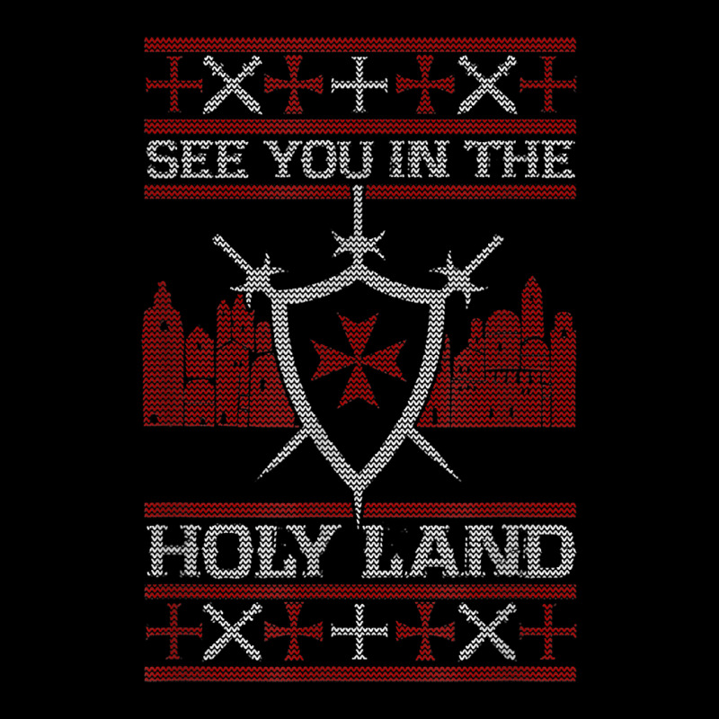 See You In The Holy Land Ugly Christmas Funny T Shirt Men's Long Sleeve Pajama Set | Artistshot