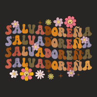 Salvadorena Retro Groovy Salvador Salvadorenan Latina Latinx T Shirt Ladies Fitted T-shirt | Artistshot