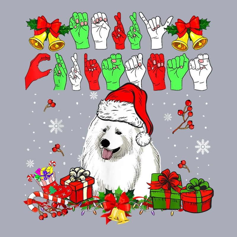 Merry Christmas Hands Sign Language Santa Samoyed Lover T Shirt Tank Dress by cm-arts | Artistshot