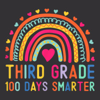 Third Grade 100 Days Smarter Rainbows 100th Day Of School Vintage Hoodie | Artistshot