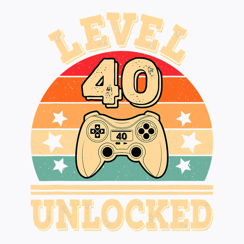 Level 40 Unlocked Video Gaming 40th Birthday 1982 Game Retro T Shirt T-shirt | Artistshot