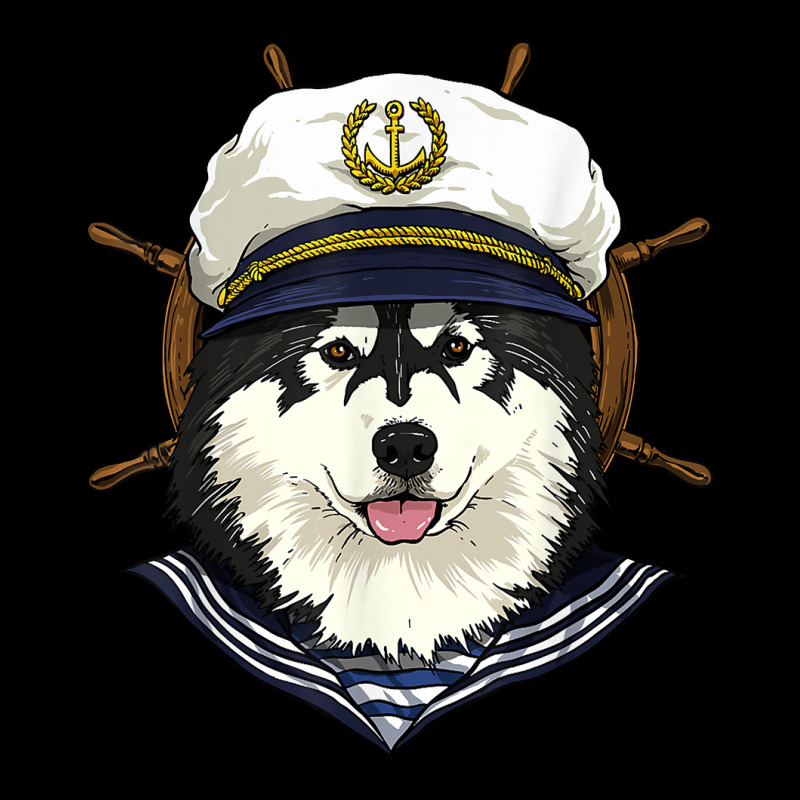 Boat Captain Alaskan Malamute Boat Lover Owner Sailor Dog T Shirt Adjustable Cap | Artistshot