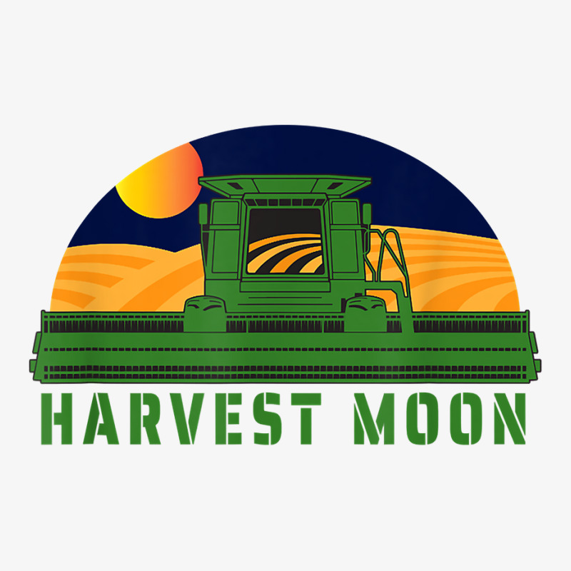 Combine Harvesting Corn Field  Farming Under A Harvest Moon T Shirt Ladies Fitted T-Shirt by alishia3asa | Artistshot