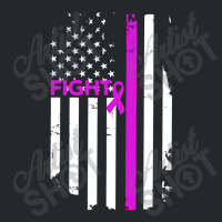 Breast Cancer Fight Ribbon Flag Crewneck Sweatshirt | Artistshot